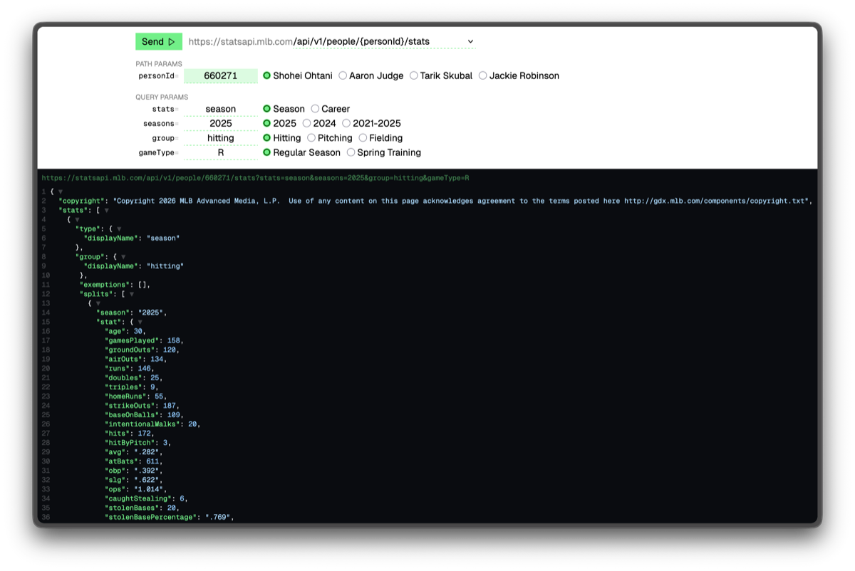 MLB Stats API Playground